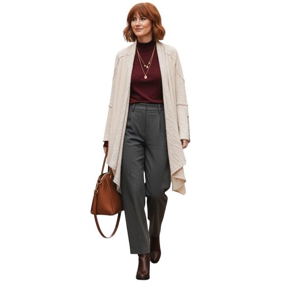 Free People In the Loop Open Front Cardigan in Cream Size...